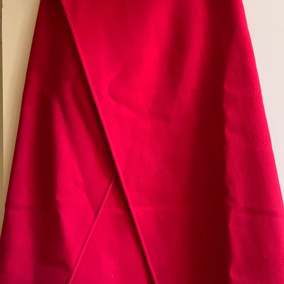 Givenchy NWT Runway Midi  Red Wool Wrap Skirt S 8 - Picture 4 of 15